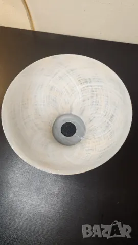 Абажур полилей лампа стъкло бежов, снимка 2 - Полилеи - 49271758