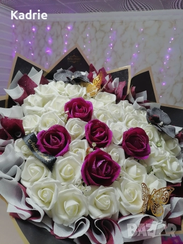 вечен букет от рози, снимка 3 - Изкуствени цветя - 52887069