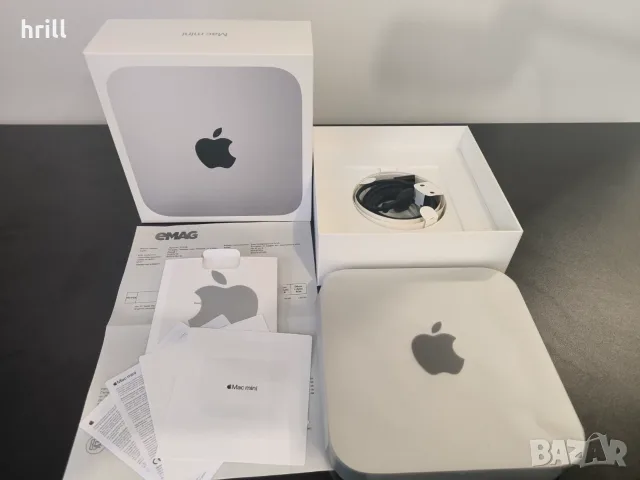 Като нов Mac Mini август 2022 г, чип Apple M1, RAM 8GB, SSD 256GB, 8-core GPU, Mac OS, Silver, снимка 2 - Работни компютри - 55794935