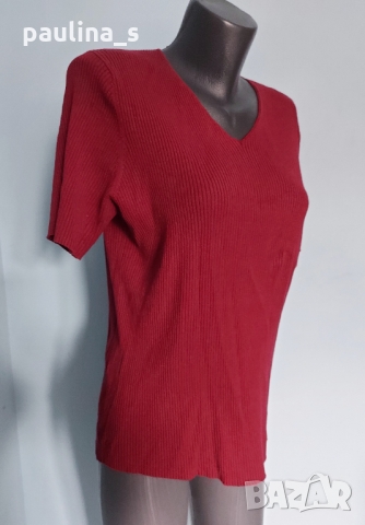 Червена еластична мекичка блуза / хипоалергична материя / голям размер 4/5XL, снимка 3 - Туники - 36052937