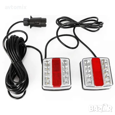 LED стопове за ремаркета и колесари, 12 V, пет функции, с магнит