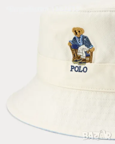 НОВА оригинална мъжка бяла шапка идиотка / bucket hat POLO RALPH LAUREN размер L / XL / 61 см от САЩ, снимка 3 - Шапки - 55900513