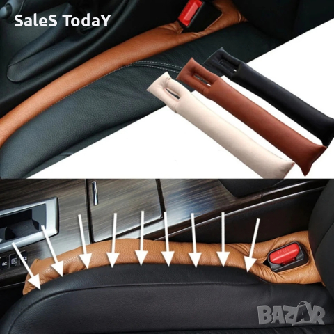 Органайзер за седалка, Уплътнител за седалка, еко кожа, 40см, 1бр, черен , снимка 4 - Аксесоари и консумативи - 42119967