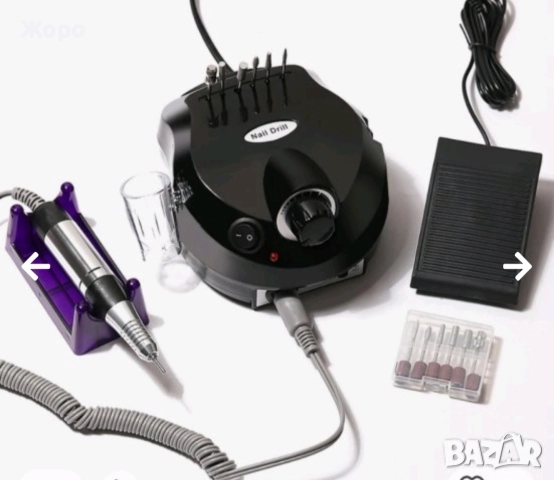 Професионална електрическа пила за нокти 35000 оборота с 6 представки бяла или черна , снимка 5 - Продукти за маникюр - 43945293