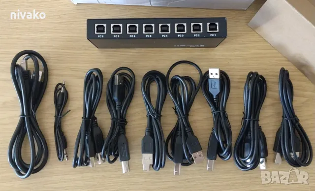Продавам KVM USB K/M Синхронен суич за до 8 компютъра, споделящ 1 комплект мишка и клавиатура, снимка 5 - Суичове - 50325242