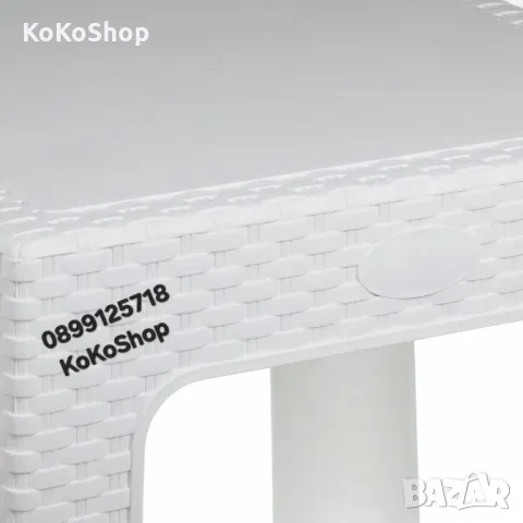Маса/бяла маса-48х48х41 см./маса за балкон/маса за тераса/маса за градина, снимка 4 - Градински мебели, декорация  - 50239308