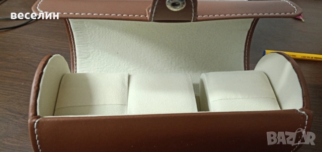 Луксозна кутия за три часовника от еко кожа, снимка 2 - Други - 53117956