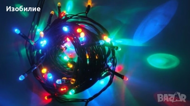 Коледни лампички Кристал с удължител  10 метра , 100 лампи, снимка 5 - Декорация за дома - 52335282