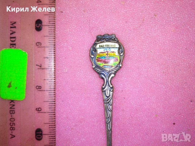 Bad Füssing СТАРА НЕМСКА КОЛЕКЦИОНЕРСКА ЕМАЙЛИРАНА СРЕБЪРНА ЛЪЖИЧКА За КАФЕ СРЕБРО 800 ПРОБА 42998, снимка 7 - Колекции - 44372973