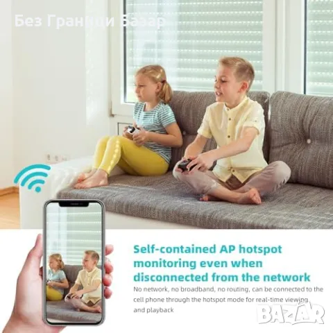 Нова Мини скрита камера 1080P с WiFi, нощно виждане и детектор движение, снимка 3 - IP камери - 47388646