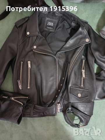 Зара естествена кожа яке 