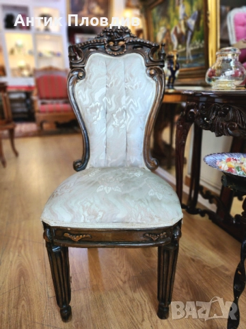 Италианско антикварно кресло, снимка 3 - Дивани и мека мебел - 52849454