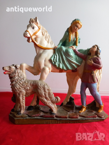 G. Ruggeri, Голяма Порцеланова Статуетка Ромео и Жулиета, снимка 1 - Антикварни и старинни предмети - 44774906