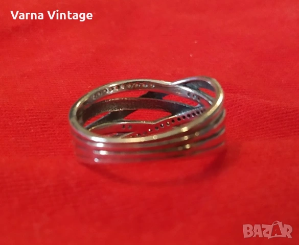 Дамски сребърен пръстен с камъни. 925. 3,8 гр. , снимка 3 - Пръстени - 53212372