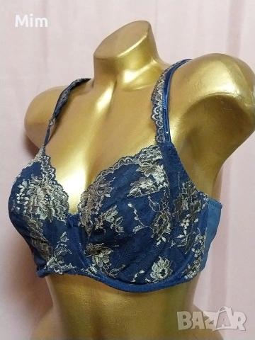 Prima Donna 80 D Тъмно син дантелен сутиен , снимка 3 - Бельо - 53701783