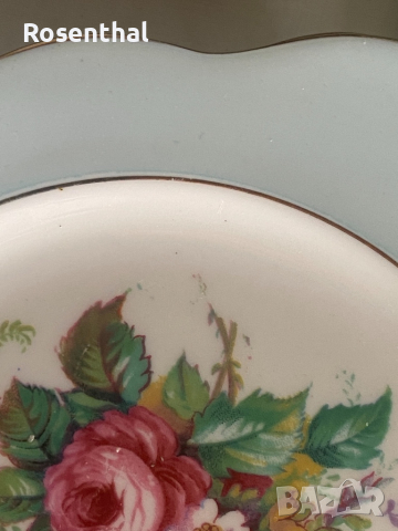 Стар английски десертен сервиз от костен порцелан, снимка 5 - Сервизи - 44678893