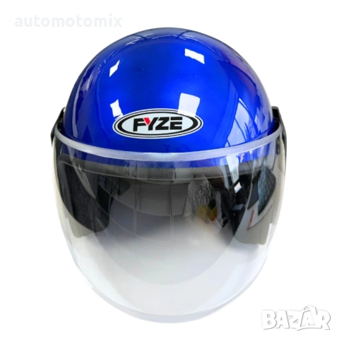 КАСКА ЗА МОТОР, ОТВОРЕНА КАСКА БЕЗ БРАДА ЗА СКУТЕР, СИН ГЛАНЦ - 2415