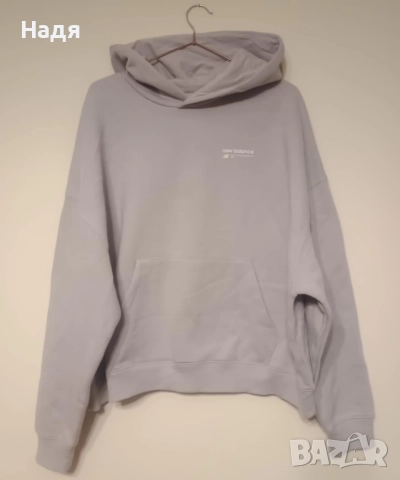 Оригинален Дамски ватиран суичър New Balance Linear Heritage Brushed Back Fleece Hoodie