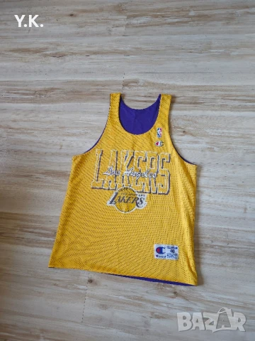 Оригинален мъжки двулицев потник Champion x LA Lakers NBA, снимка 2 - Тениски - 50466376