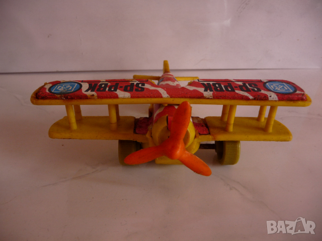 Ikar 7 стара играчка самолетче SP-PBK самолет крила перка Жълт, снимка 5 - Колекции - 44519156