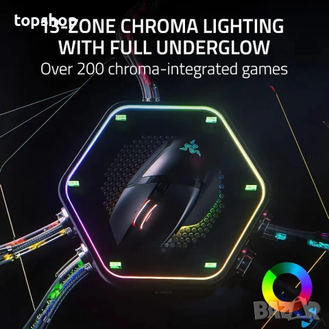 Безжична геймърска мишка Razer Basilisk V3 Pro: HyperScroll Tilt Wheel - 30K DPI оптичен сензор..., снимка 6 - Клавиатури и мишки - 50575446