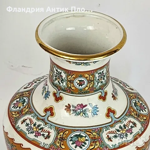 	 Азиатска порцеланова ваза "Картоиграчи" , снимка 6 - Вази - 32433029