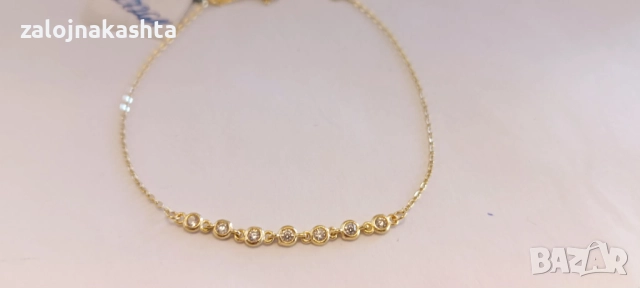 Нова-Златна гривна-1,49гр/14кр, снимка 5 - Гривни - 52736073