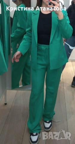 💚 Елегантен дамски зелен сет – 3 части (M–L)