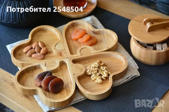 Бамбуково плато пъзел за аперитиви , снимка 2 - Прибори за хранене, готвене и сервиране - 48153610