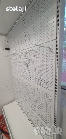 ПРОМО! Крайстенен стелаж с перфориран гръб за метални куки!, снимка 7 - Стелажи и щандове - 49452217