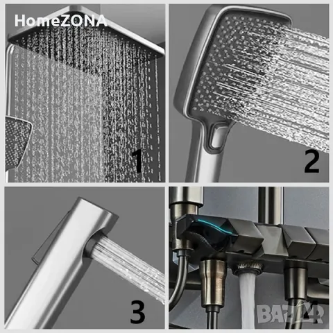 Душ система ELITE Pro 31, термостатен смесител, пиано бутони, Led дисплей, снимка 3 - Душове - 49797367