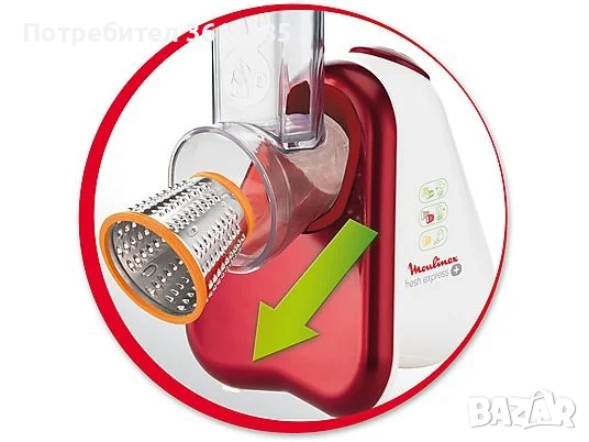   Електрическо ренде Moulinex Fresh Express с 5 приставки , снимка 6 - Аксесоари за кухня - 52848319