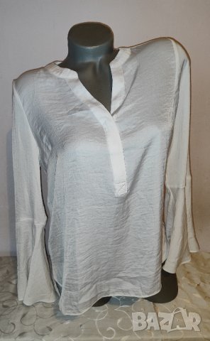 Елегантна бяла риза с широки ръкави р-р М/Л, снимка 1 - Ризи - 41716120