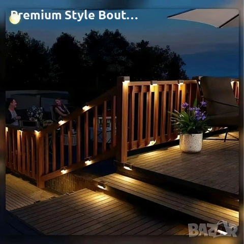 Комплект от 4 броя соларни LED лампи за стълби и огради – Водоустойчиви IP44, топла светлина, снимка 10 - Лед осветление - 53833193