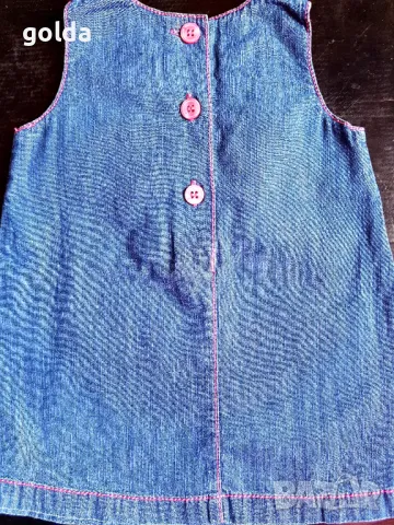 Дънкова рокля  NEXT за бебе 3-6мес, снимка 3 - Бебешки рокли - 49772075