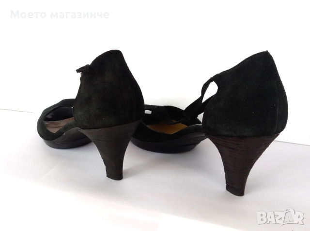 Bagatt летни дамски обувки от естествен велур – № 38, снимка 4 - Дамски обувки на ток - 52009078