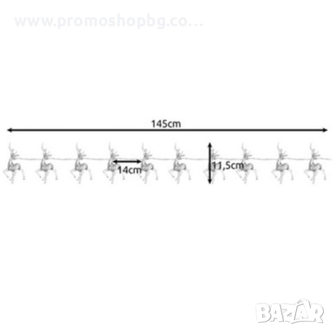 Коледна декорация, LED светещи еленчета, топло бяло, 10 броя, снимка 7 - Декорация за дома - 41397010