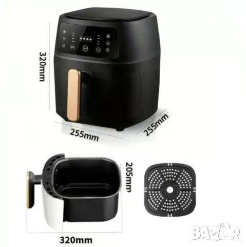 Уред за готвене с горещ въздух SILVER CREST - 8 ЛИТРА, 2400 W, снимка 3 - Уреди за готвене на пара - 48879759