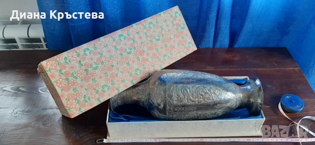 Посребрена медна ваза - много красива, снимка 5 - Вази - 40749860