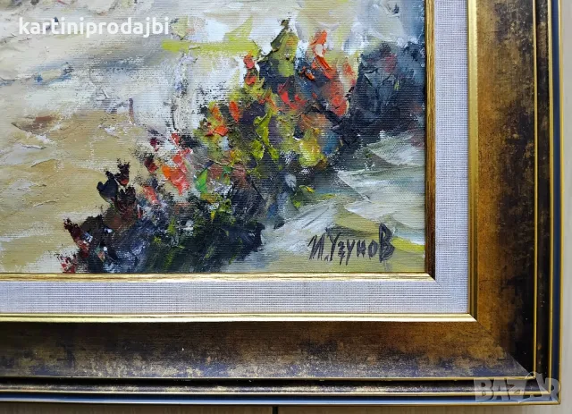 Продавам маслена картина " Плажът Балчик " , снимка 8 - Картини - 19887764