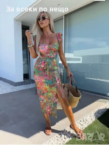 Дамска Лятна Рокля С Цепка - Налични Различни Цветове Код A497, снимка 4 - Рокли - 50104169