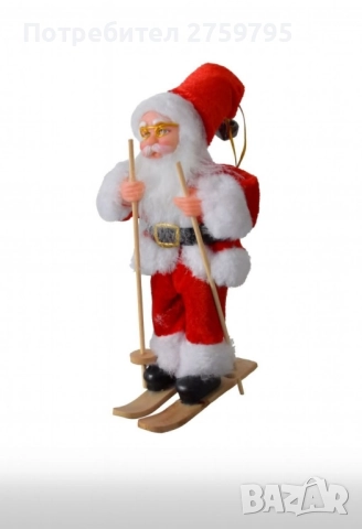 НОВО. ДЯДО КОЛЕДА СКИОР.22 см., снимка 3 - Декорация за дома - 52310624