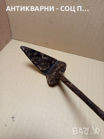 Стар Ръчно Кован Ръжен За Пещи Камини Барбекюта Дължина 140см., снимка 2 - Антикварни и старинни предмети - 52539961