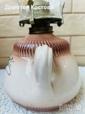 Красива керамична лампа от Англия, снимка 4 - Антикварни и старинни предмети - 53821273