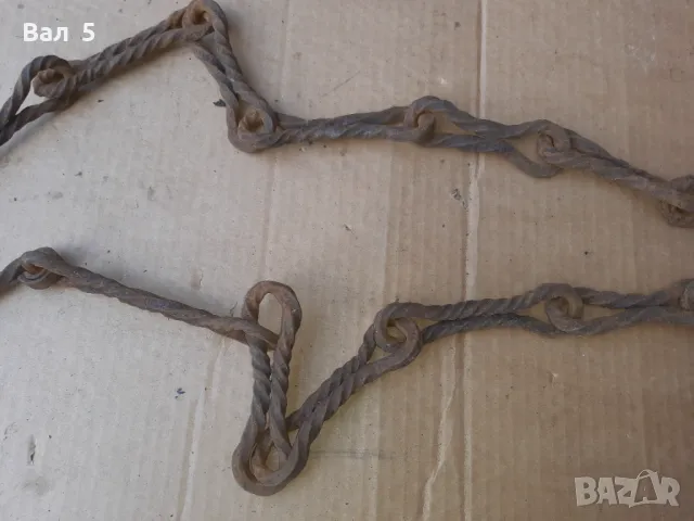 Стара верига за огнище от ковано желязо , здрава, снимка 3 - Антикварни и старинни предмети - 50327363
