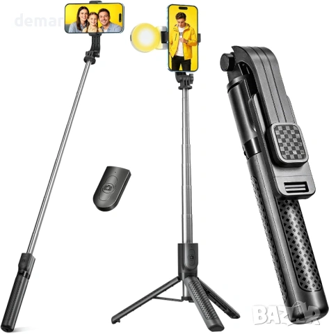 125 см екстра дълъг преносим телескопичен селфи стик с подвижно дистанционно