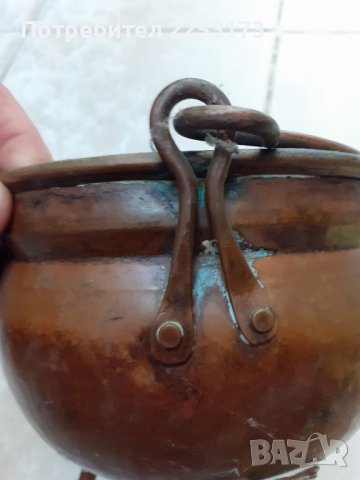Медно котле с дръжка, снимка 3 - Декорация за дома - 42036557