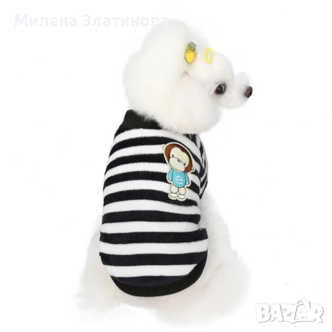 Блузка за куче шв бяло и черно L размер, снимка 3 - За кучета - 44510063