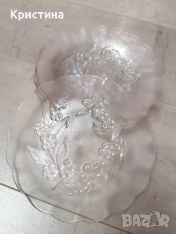 Малки стъклени сервизни чинии , снимка 2 - Чинии - 41579335