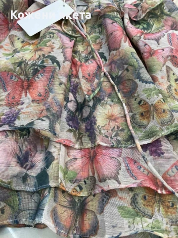 Страхотна рокля с цветя и пеперуди, снимка 4 - Рокли - 53414030